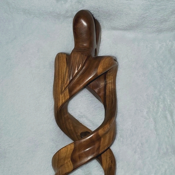 Carved Wood Eternal Love Sculpture - Picture 9 of 16